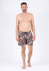 Cancun swimshorts med print I grøn/orange