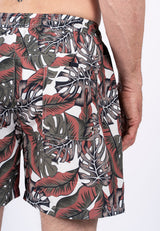 Cancun swimshorts med print I grøn/orange