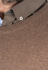 Malcom bomuldsstrik med o-hals i brun