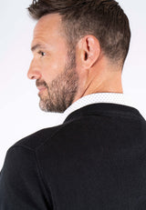 Malcom bomuldsstrik med V-hals i sort