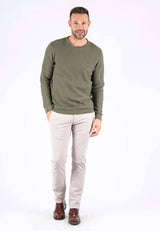 Ludvig stik O-hals med struktur i grøn