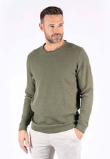 Ludvig stik O-hals med struktur i grøn