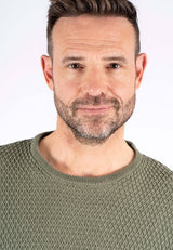 Ludvig stik O-hals med struktur i grøn