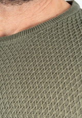 Ludvig stik O-hals med struktur i grøn