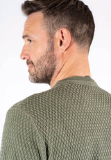 Ludvig stik O-hals med struktur i grøn