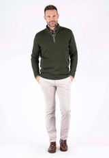 Tristan strik med struktur og zip i grøn