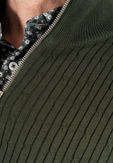 Tristan strik med struktur og zip i grøn