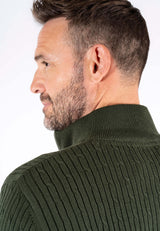 Tristan strik med struktur og zip i grøn