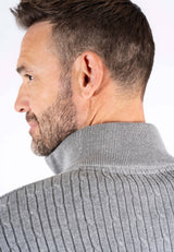 Tristan strik med struktur og zip i grå