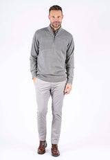 Nilson strik med struktur og zip i grå