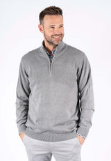 Nilson strik med struktur og zip i grå