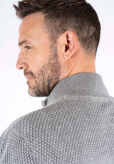 Nilson strik med struktur og zip i grå