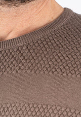 Nilson o-strik med struktur i brun