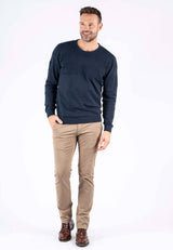 Nilson o-strik med struktur i navy