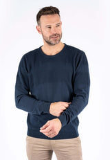 Nilson o-strik med struktur i navy