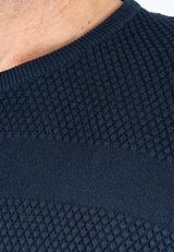 Nilson o-strik med struktur i navy