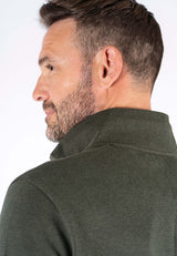 Leander sweat med halfzip I grøn