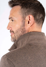 Leander sweat med halfzip I brun