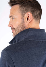 Leander sweat med halfzip I navy