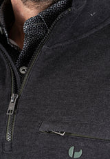 Leander sweat med halfzip I sort