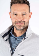 Leander sweat med halfzip I lys grå