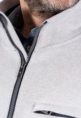 Leander sweat med halfzip I lys grå