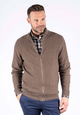 Ludvig stik cardigan med struktur i sand