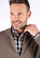 Ludvig stik cardigan med struktur i sand