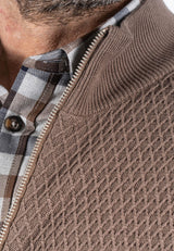 Ludvig stik cardigan med struktur i sand