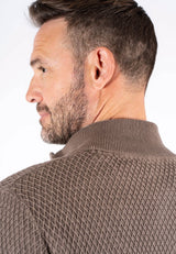 Ludvig stik cardigan med struktur i sand