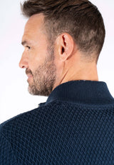 Ludvig stik cardigan med struktur i navy