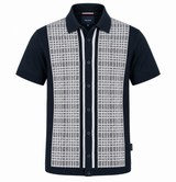 Valde strik polo med tern I navy