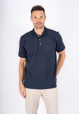 Roger polo med brystlomme i navy