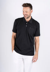 Roger polo med brystlomme i sort