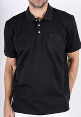 Roger polo med brystlomme i sort