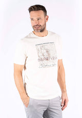 James tee med print i offwhite