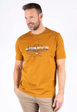 James tee med print i gul