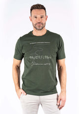 James tee med print i grøn