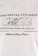 James tee med print i lys sand