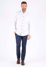 Fellini stretch skjorte med stuktur i hvid