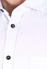 Fellini stretch skjorte med stuktur i hvid