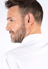 Fellini stretch skjorte med stuktur i hvid