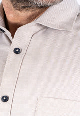 Fellini stretch skjorte med stuktur i lys sand