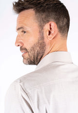 Fellini stretch skjorte med stuktur i lys sand