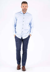 Fellini stretch skjorte med stuktur i lys blå