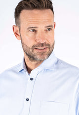 Fellini stretch skjorte med stuktur i lys blå