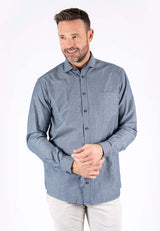 Fellini Stretch skjorte med stuktur i navy