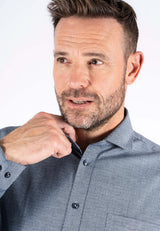 Fellini Stretch skjorte med stuktur i navy