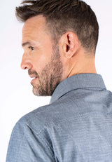 Fellini Stretch skjorte med stuktur i navy