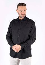 Fellini stretch skjorte med stuktur i sort